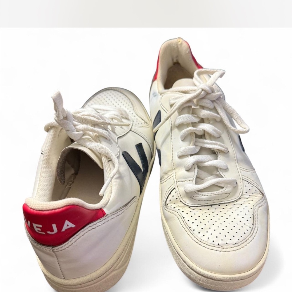 Veja Cream Sneakers with Red and Black Details